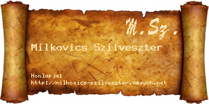 Milkovics Szilveszter névjegykártya