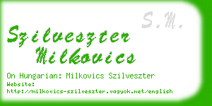 szilveszter milkovics business card